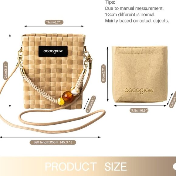 Chic Hand-Woven Khaki Crossbody Bag - Lightweight & Stylish Everyday Purse - Picture 4 of 7